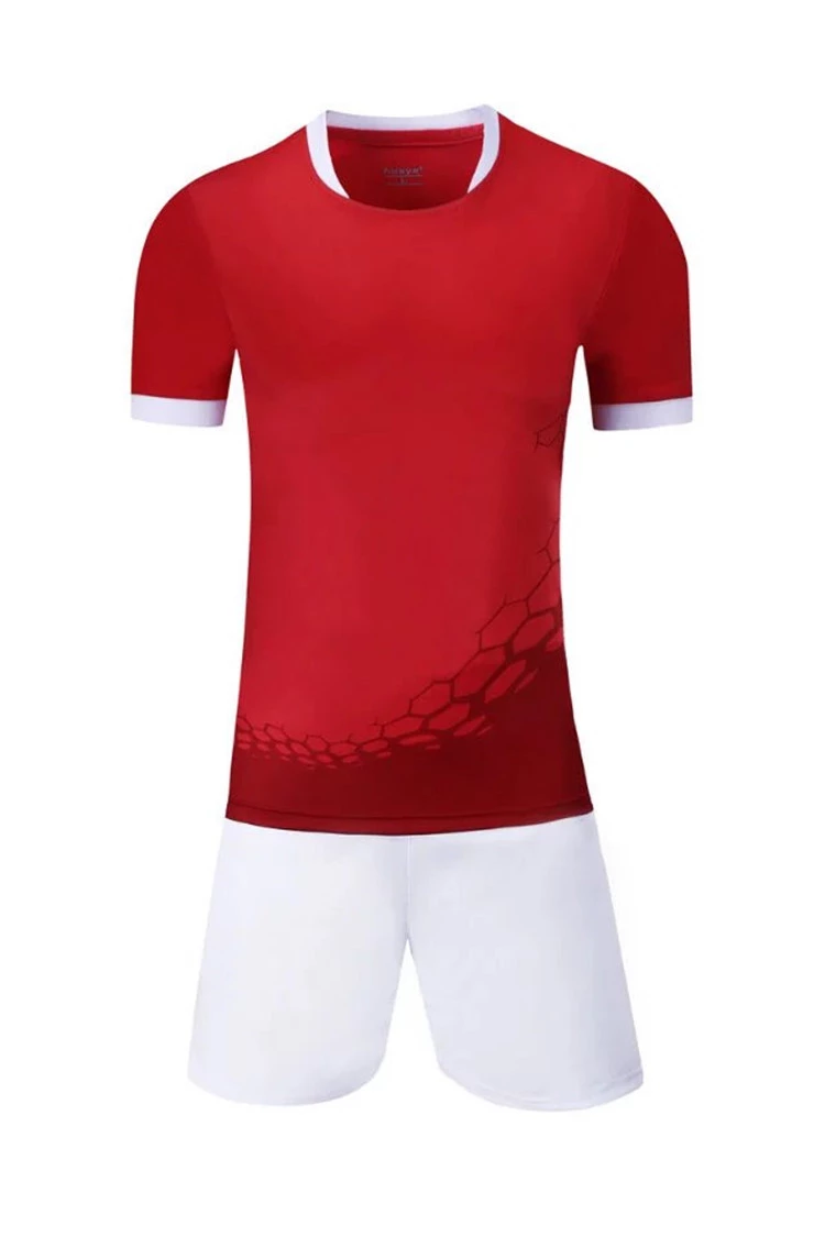 儿童成人短袖光板足球衣男空版定制运动比赛服